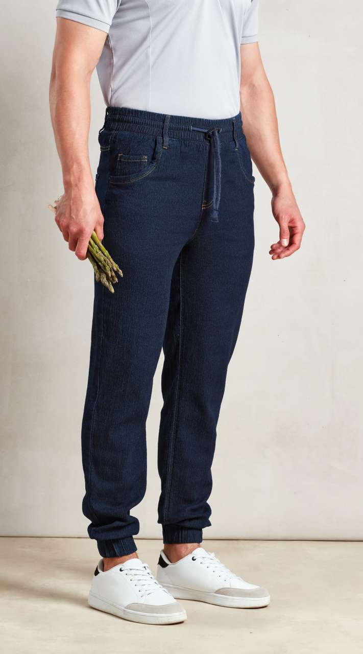 ŠÉFKUCHÁRSKE JOGGINGOVÉ NOHAVICE „ARTISAN“ – Indigo Denim