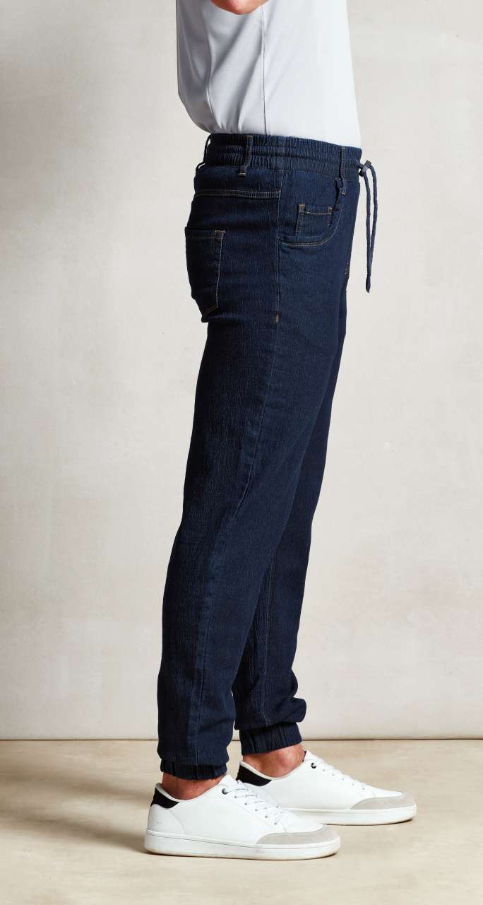 ŠÉFKUCHÁRSKE JOGGINGOVÉ NOHAVICE „ARTISAN“ – Indigo Denim