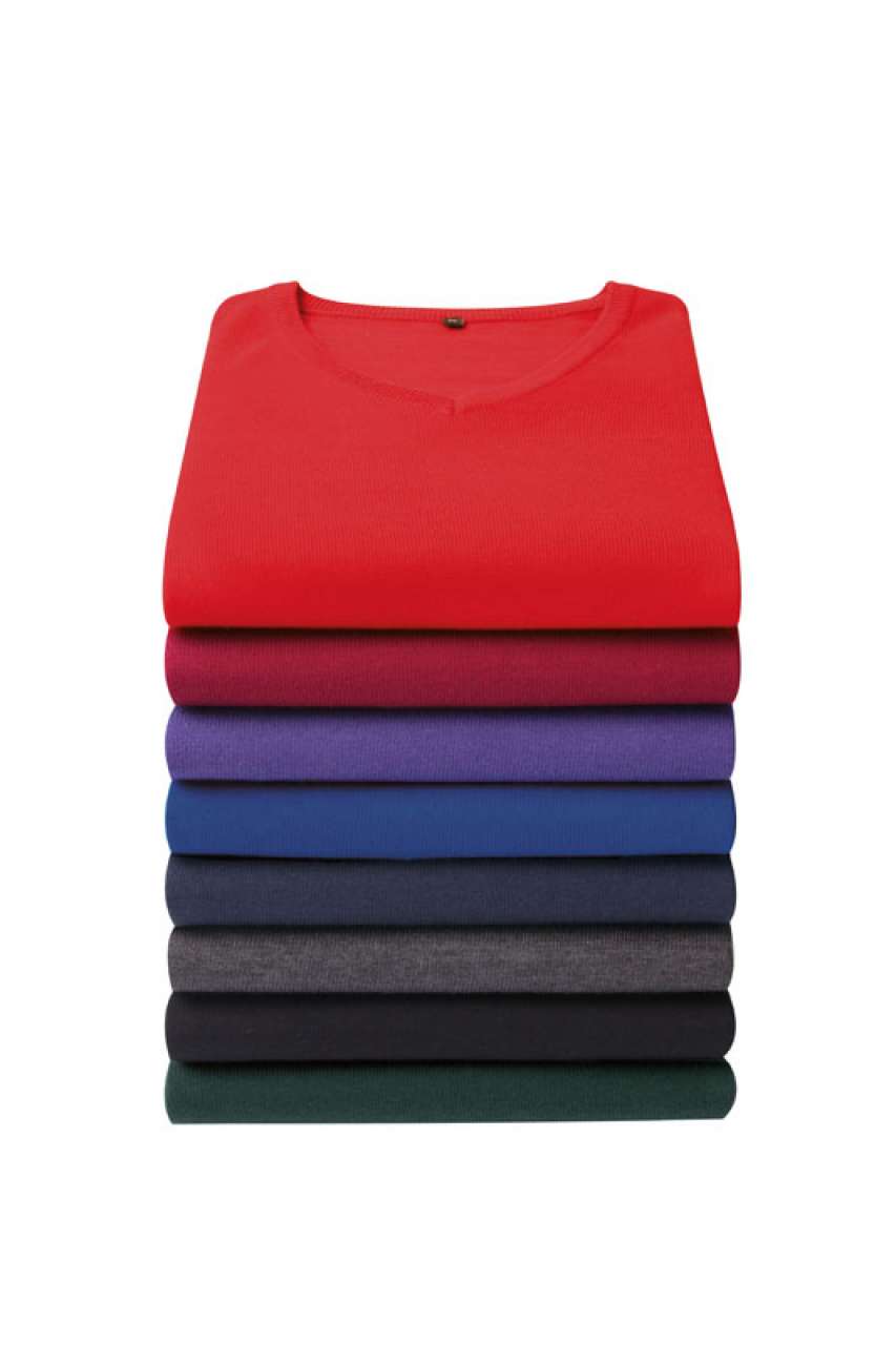 MEN'S KNITTED V-NECK SWEATER - Burgundy - Additional