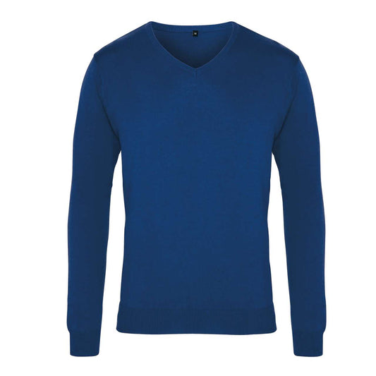 MEN'S KNITTED V-NECK SWEATER - Royal - Main