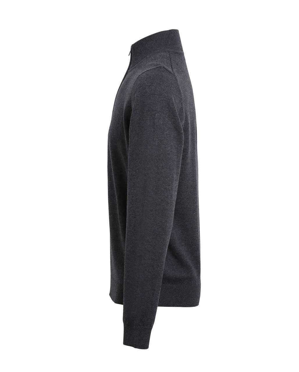 MEN'S QUARTER-ZIP KNITTED SWEATER - Charcoal - Additional