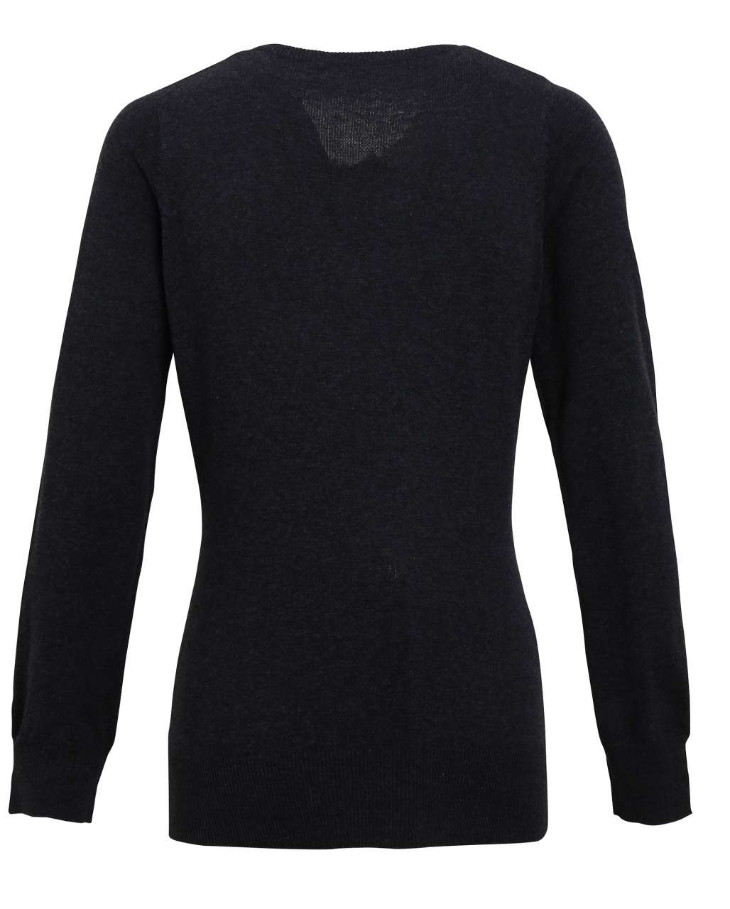WOMEN'S KNITTED V-NECK SWEATER - Charcoal - Additional