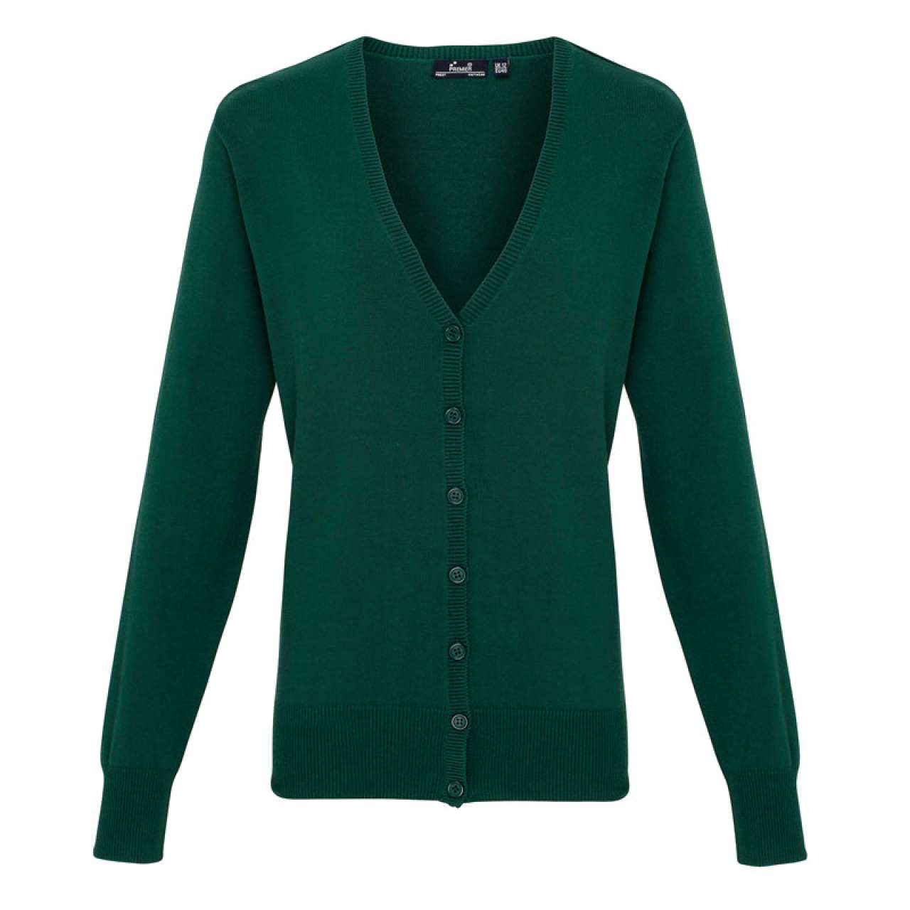 WOMEN'S BUTTON-THROUGH KNITTED CARDIGAN - Bottle - Main