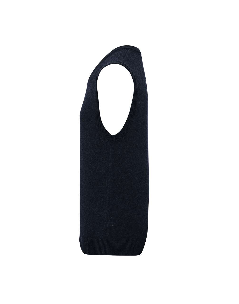 MEN'S V-NECK SLEEVELESS SWEATER - Charcoal - Additional