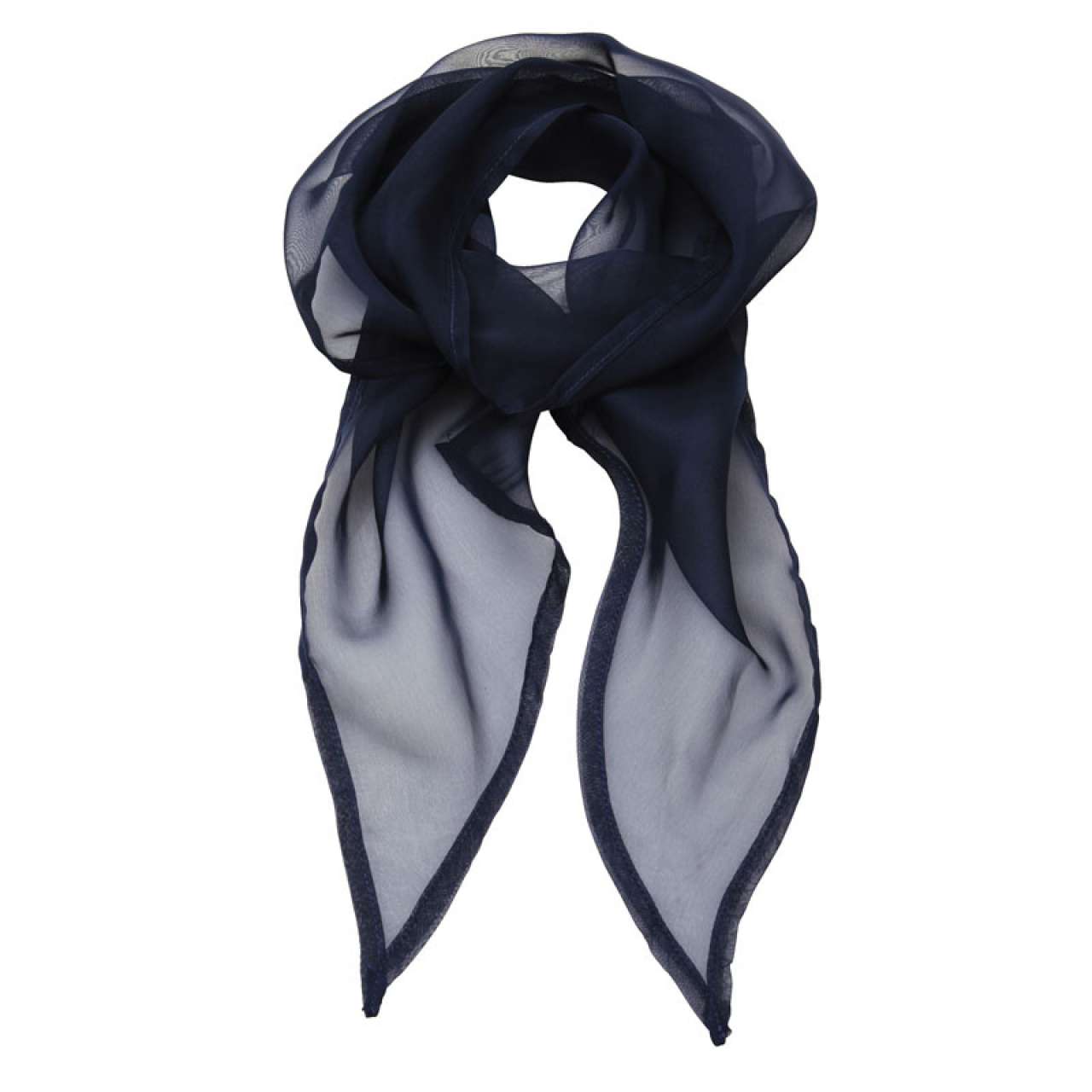 'COLOURS COLLECTION' PLAIN CHIFFON SCARF - Navy - Main