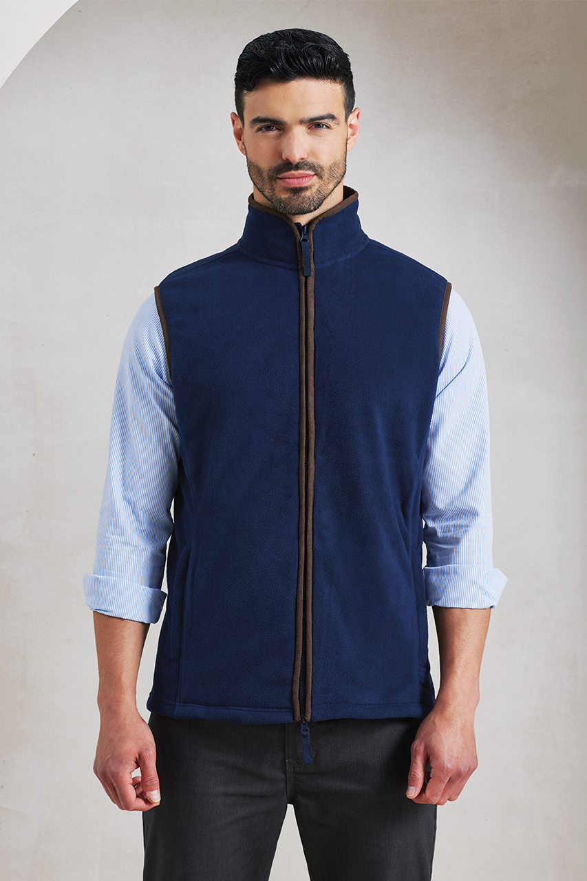 MEN'S 'ARTISAN' FLEECE GILET - Black/Black - modelimageurl