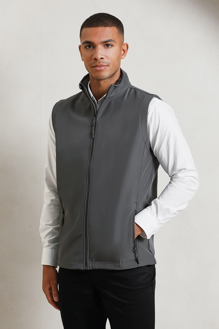 MEN’S WINDCHECKER® PRINTABLE & RECYCLED SOFTSHELL GILET - Black - modelimageurl