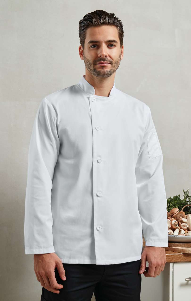 'ESSENTIAL' LONG SLEEVE CHEF'S JACKET - Black - modelimageurl