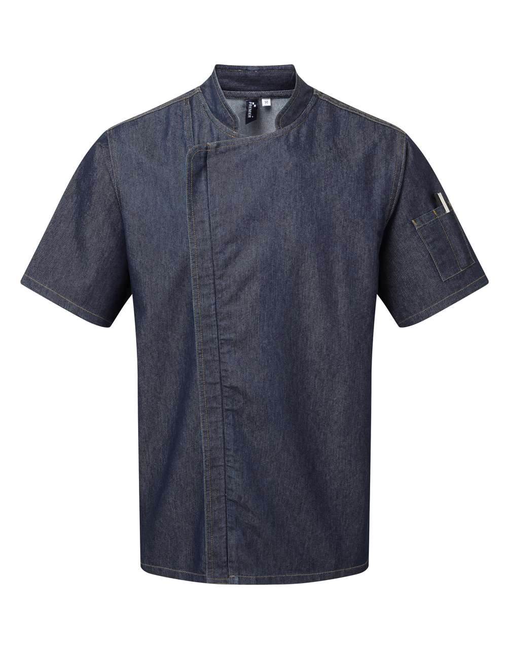 CHEF'S ZIP-CLOSE SHORT SLEEVE JACKET - Indigo Denim - colorimageurl