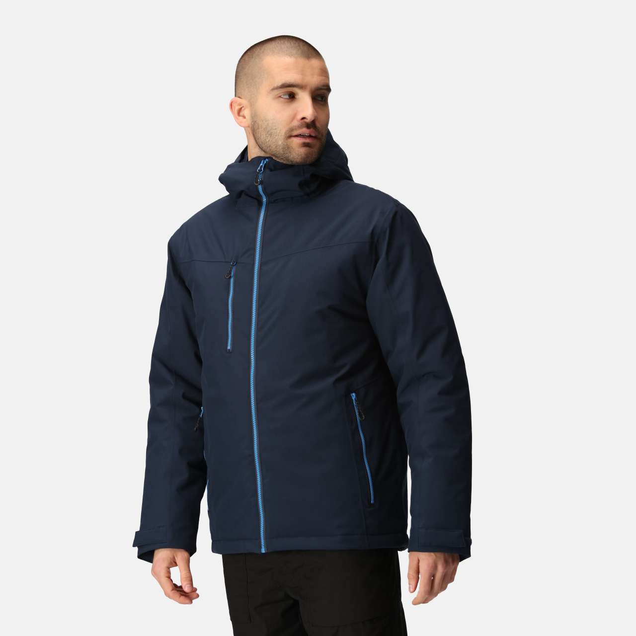 NAVIGATE WATERPROOF INSULATED JACKET - Black/New Royal - modelimageurl
