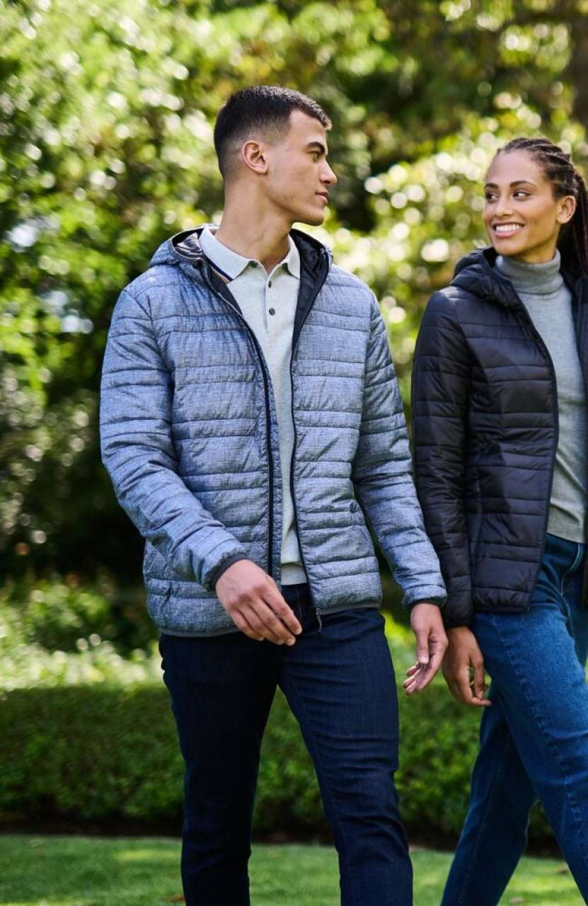 HOODED PACKAWAY FIREDOWN JACKET - Navy/French Blue - Additional