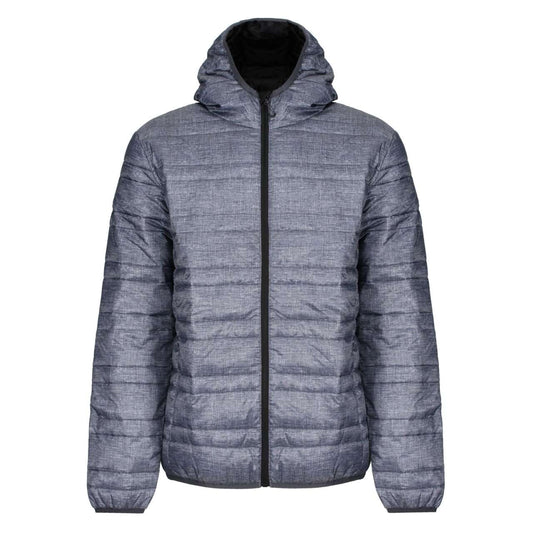 HOODED PACKAWAY FIREDOWN JACKET - Marl Grey/Black - Main