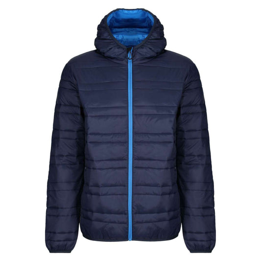 HOODED PACKAWAY FIREDOWN JACKET - Navy/French Blue - Main