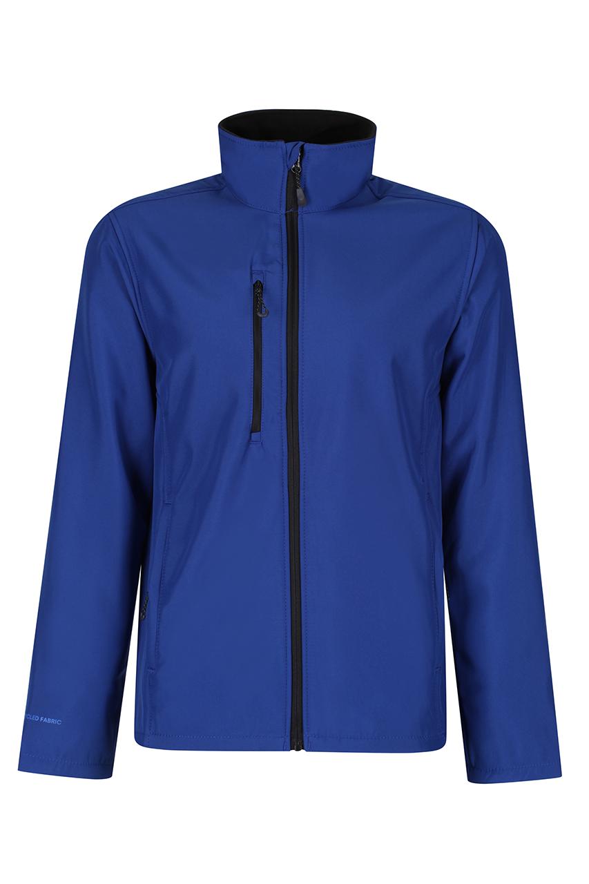 HONESTLY MADE RECYCLED PRINTABLE SOFTSHELL JACKET - New Royal - Model