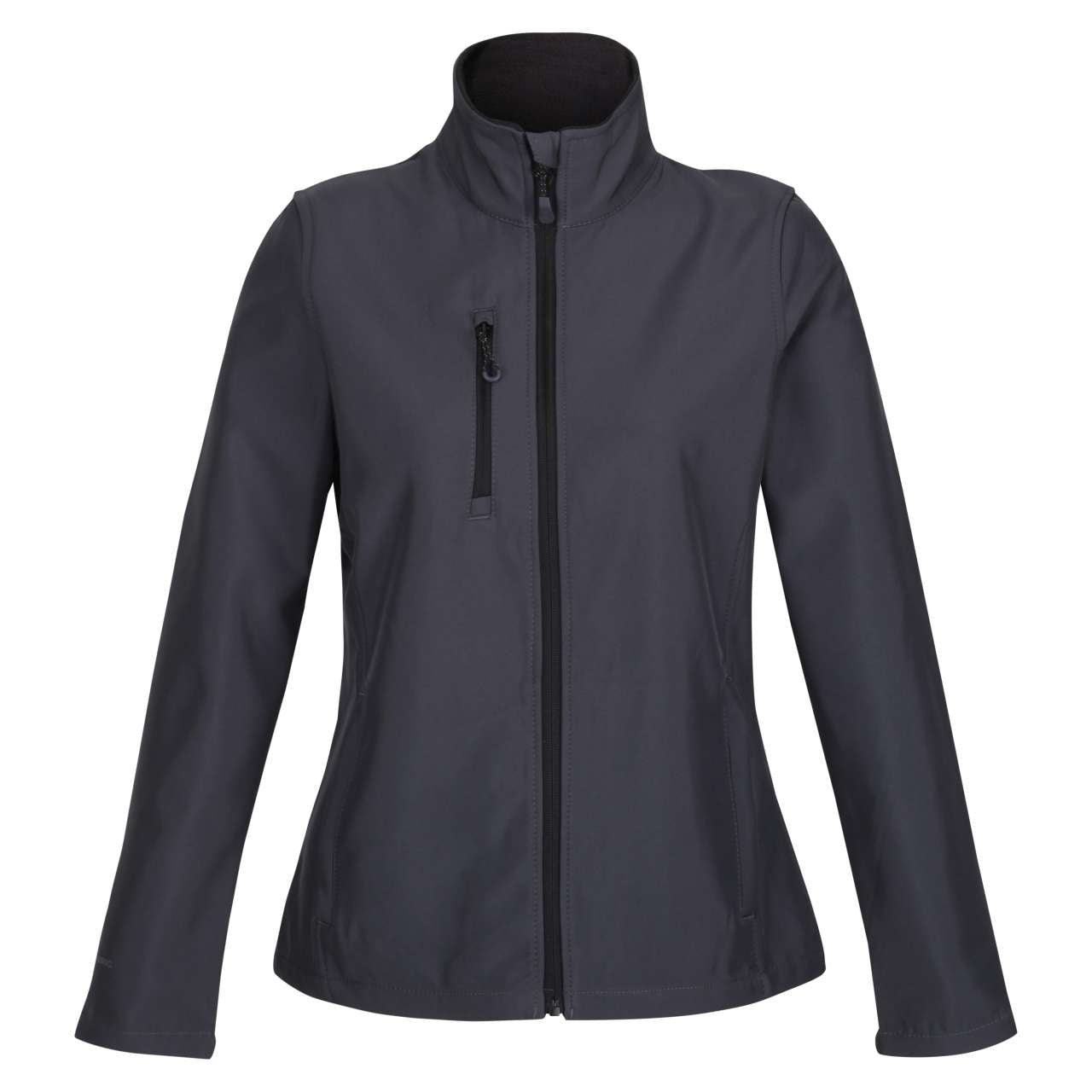 WOMEN'S HONESTLY MADE RECYCLED PRINTABLE SOFTSHELL JACKET - Seal Grey - Main