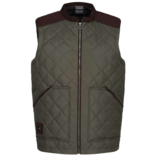 MORETON QUILTED GILET - Dark Khaki - colorimageurl