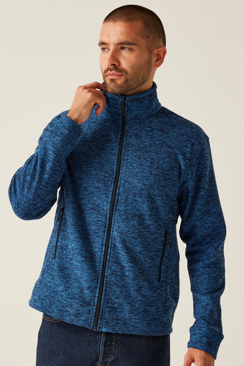 THORNLY MEN - FULL ZIP MARL FLEECE - Navy Marl - modelimageurl
