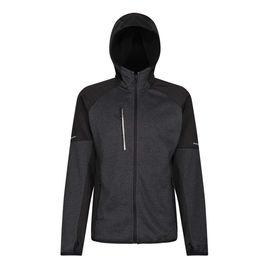X-PRO COLDSPRING II HYBRID PERFORMANCE STRETCH HOODED FLEECE JACKET - Grey Marl/Black - colorimageurl