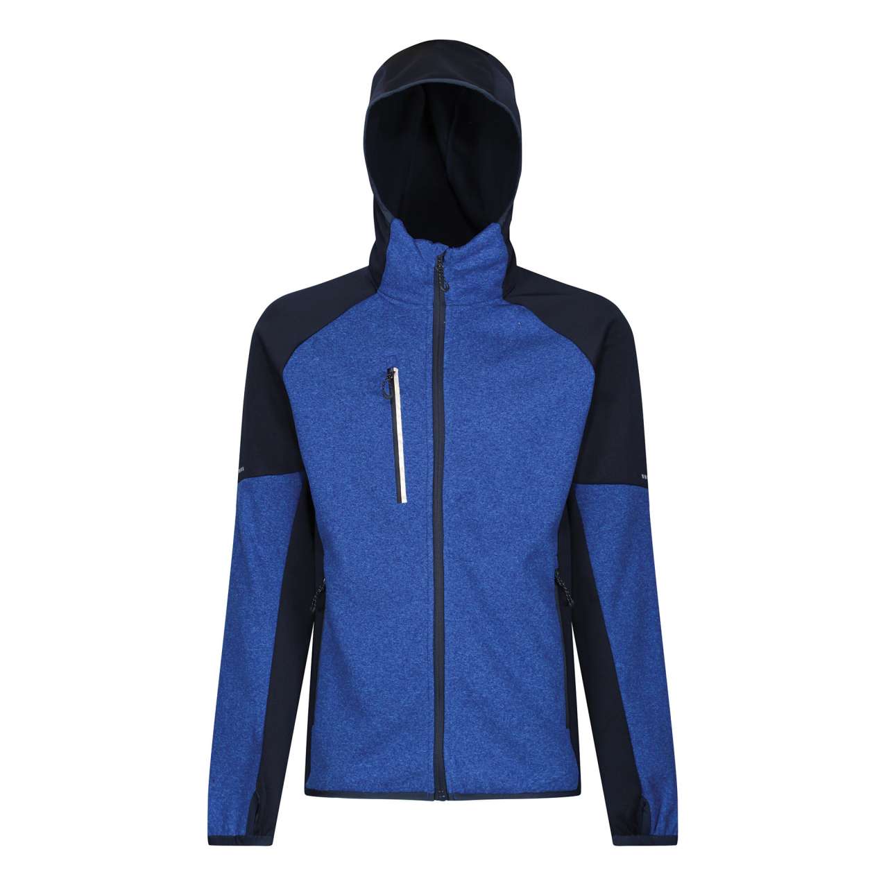 X-PRO COLDSPRING II HYBRID PERFORMANCE STRETCH HOODED FLEECE JACKET - Oxford Blue Marl/Navy - colorimageurl