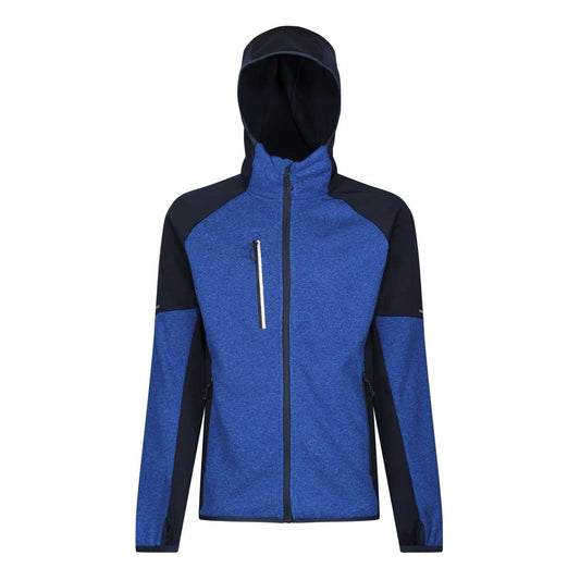 X-PRO COLDSPRING II HYBRID PERFORMANCE STRETCH HOODED FLEECE JACKET - Oxford Blue Marl/Navy - colorimageurl