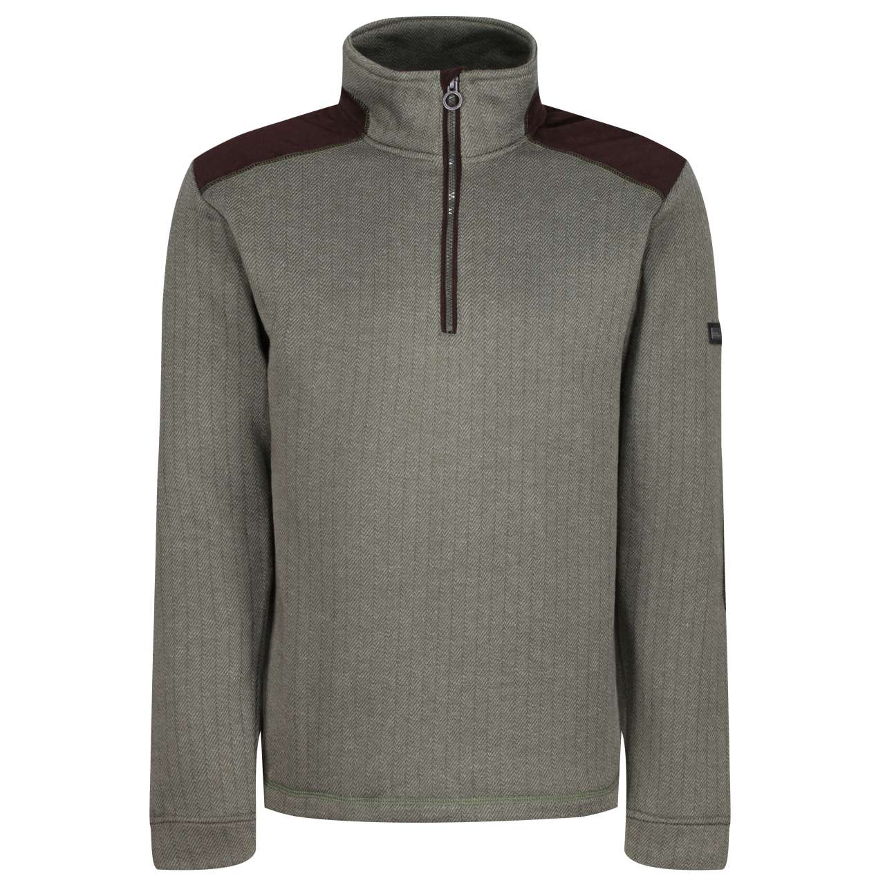 HOLBECK HALF ZIP FLEECE - Dark Khaki - colorimageurl