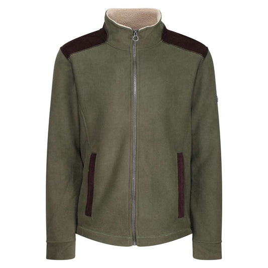 FAVERSHAM FULL ZIP FLEECE - Dark Khaki - colorimageurl