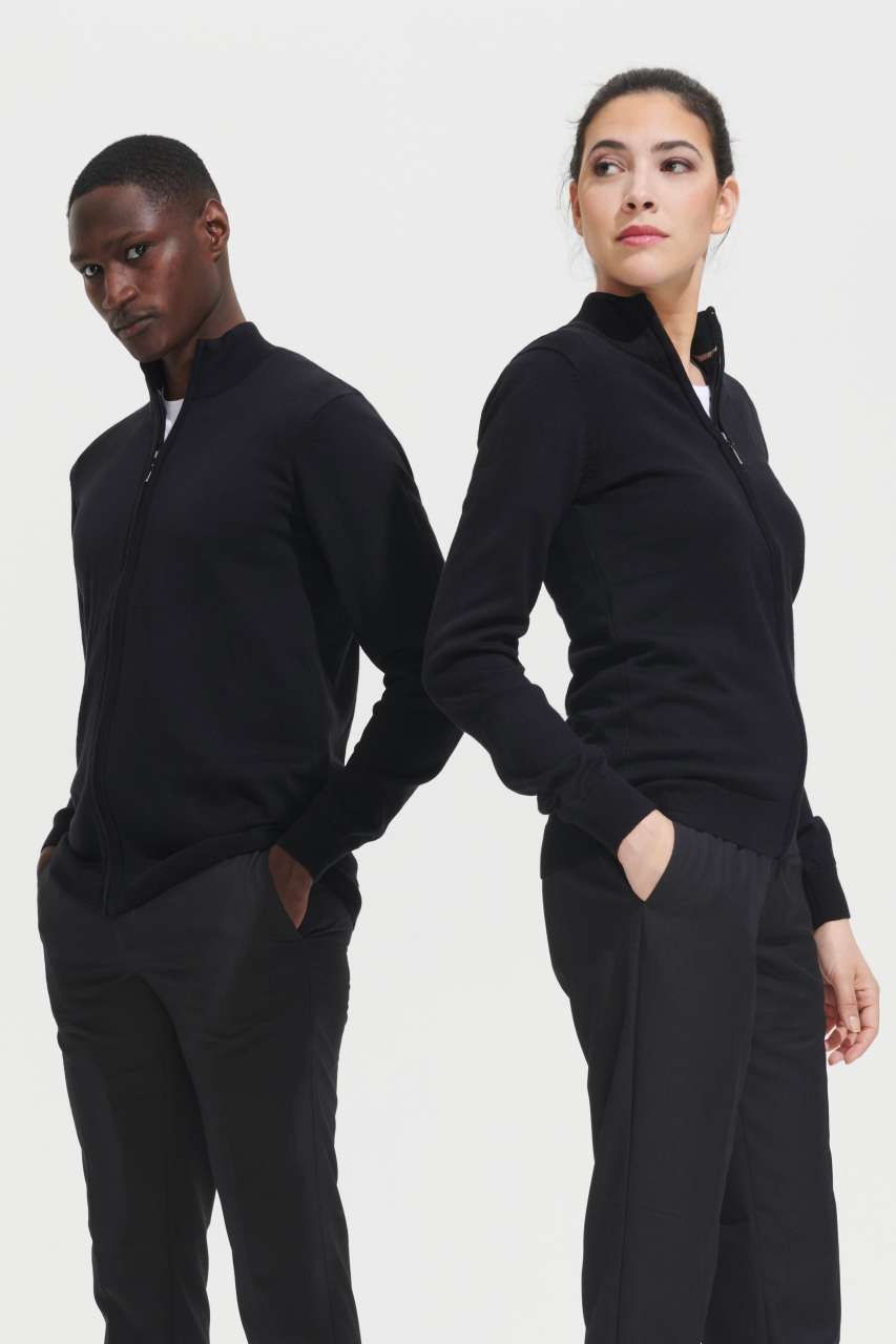 SOL'S GORDON WOMEN ZIPPED KNITTED CARDIGAN - Black - Additional