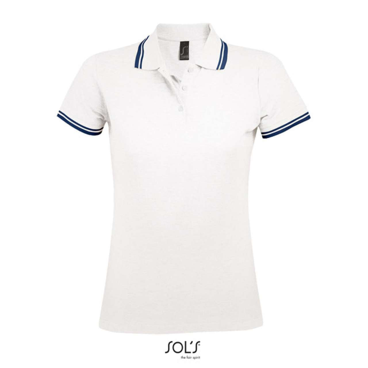 SOL'S PASADENA WOMEN - POLO SHIRT - White/Navy - Additional