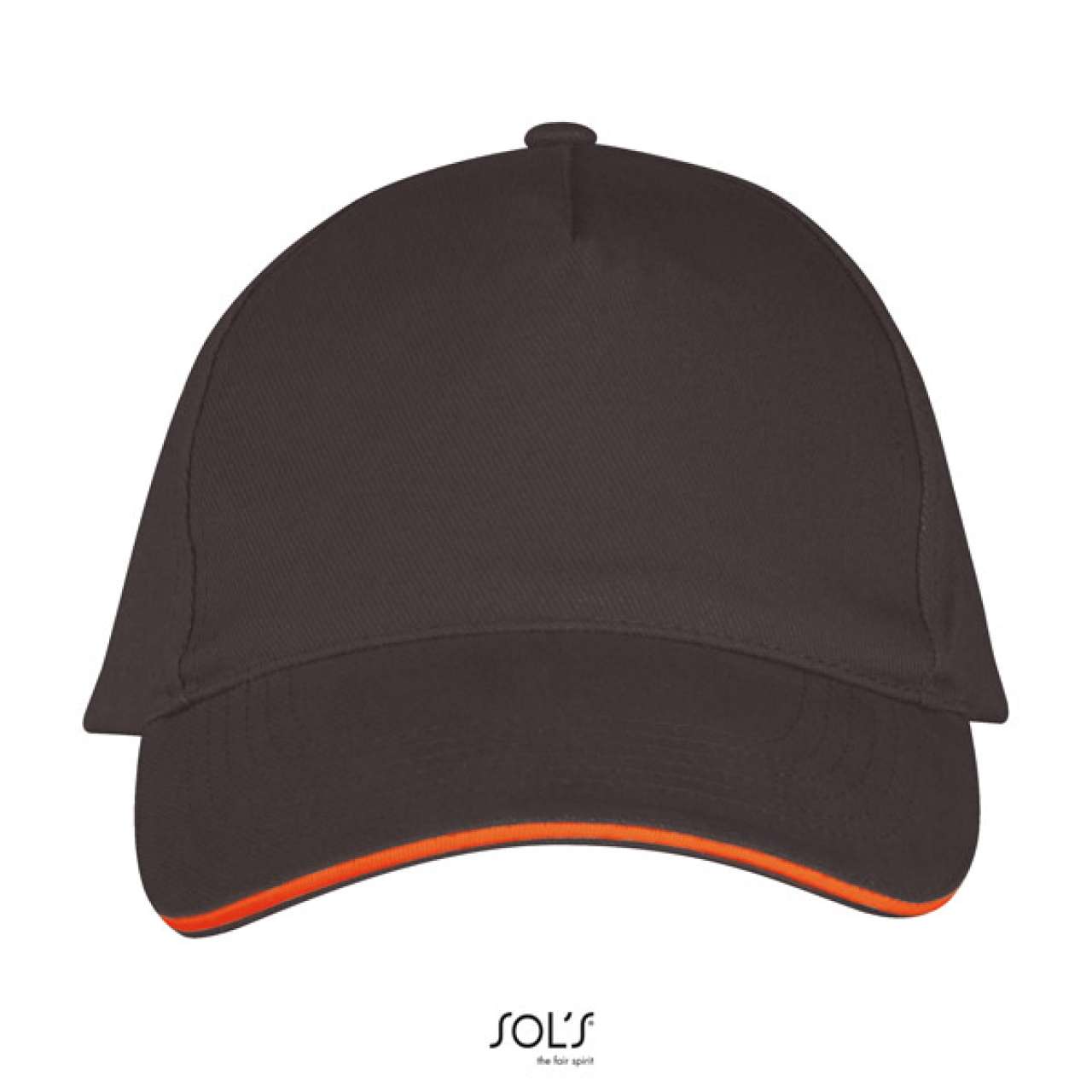 SOL'S LONG BEACH - 5 PANEL CAP - Dark Grey/Orange - Main