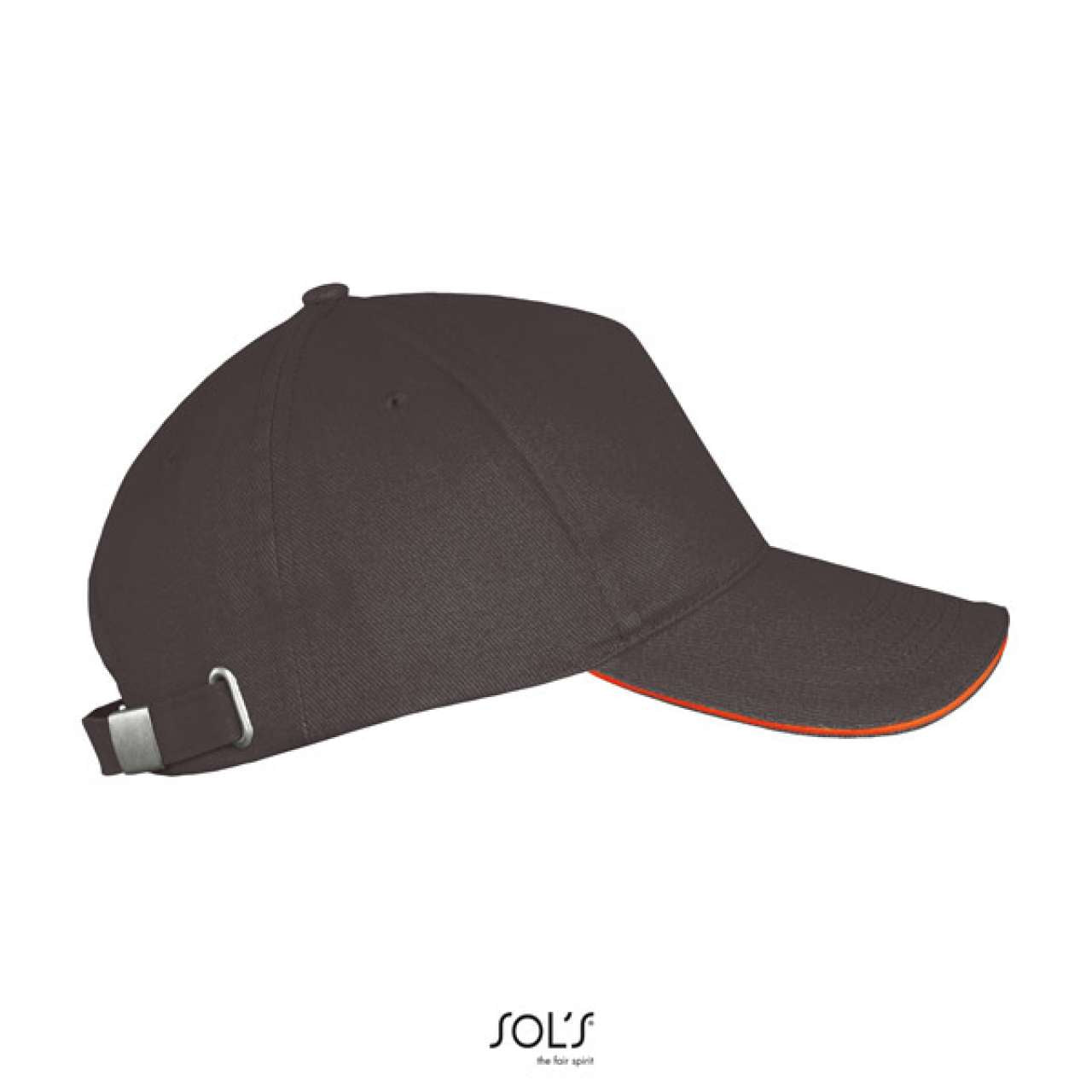SOL'S LONG BEACH - 5 PANEL CAP - Dark Grey/Orange - Additional