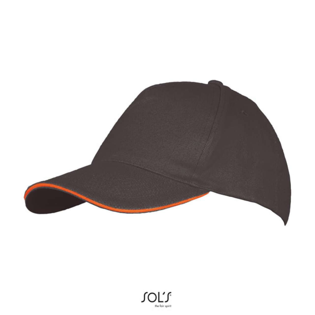 SOL'S LONG BEACH - 5 PANEL CAP - Dark Grey/Orange - Additional