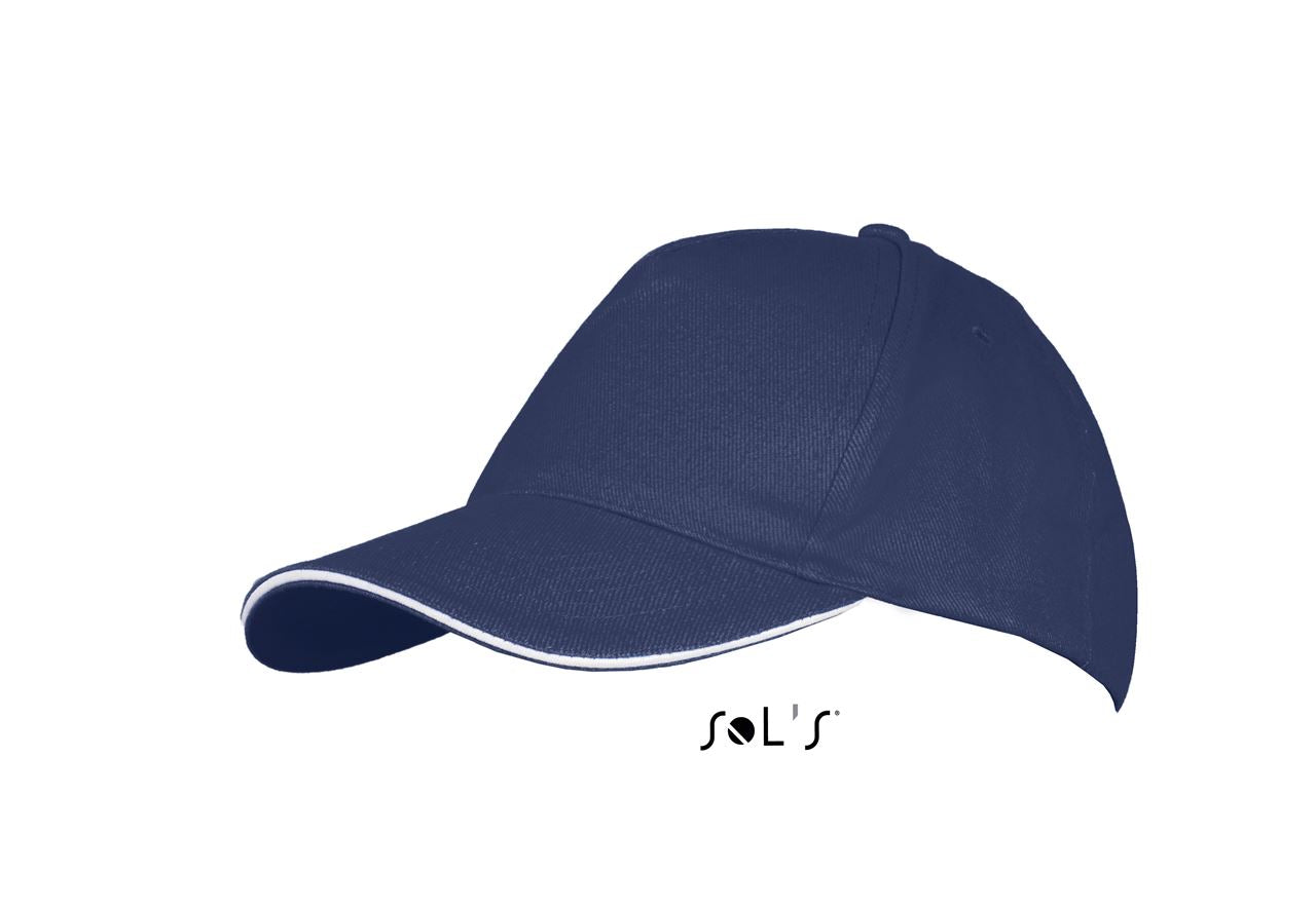 SOL'S LONG BEACH - 5 PANEL CAP - French Navy/White - Additional