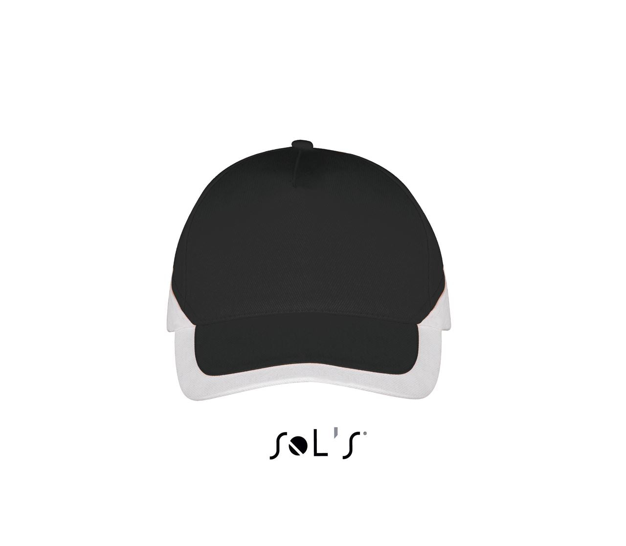 SOL'S BOOSTER - 5 PANEL CONTRASTED CAP - Black/White - Main