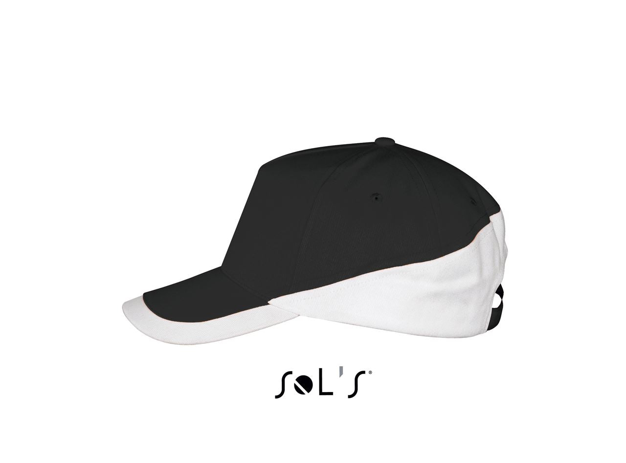 SOL'S BOOSTER - 5 PANEL CONTRASTED CAP - Black/White - Additional