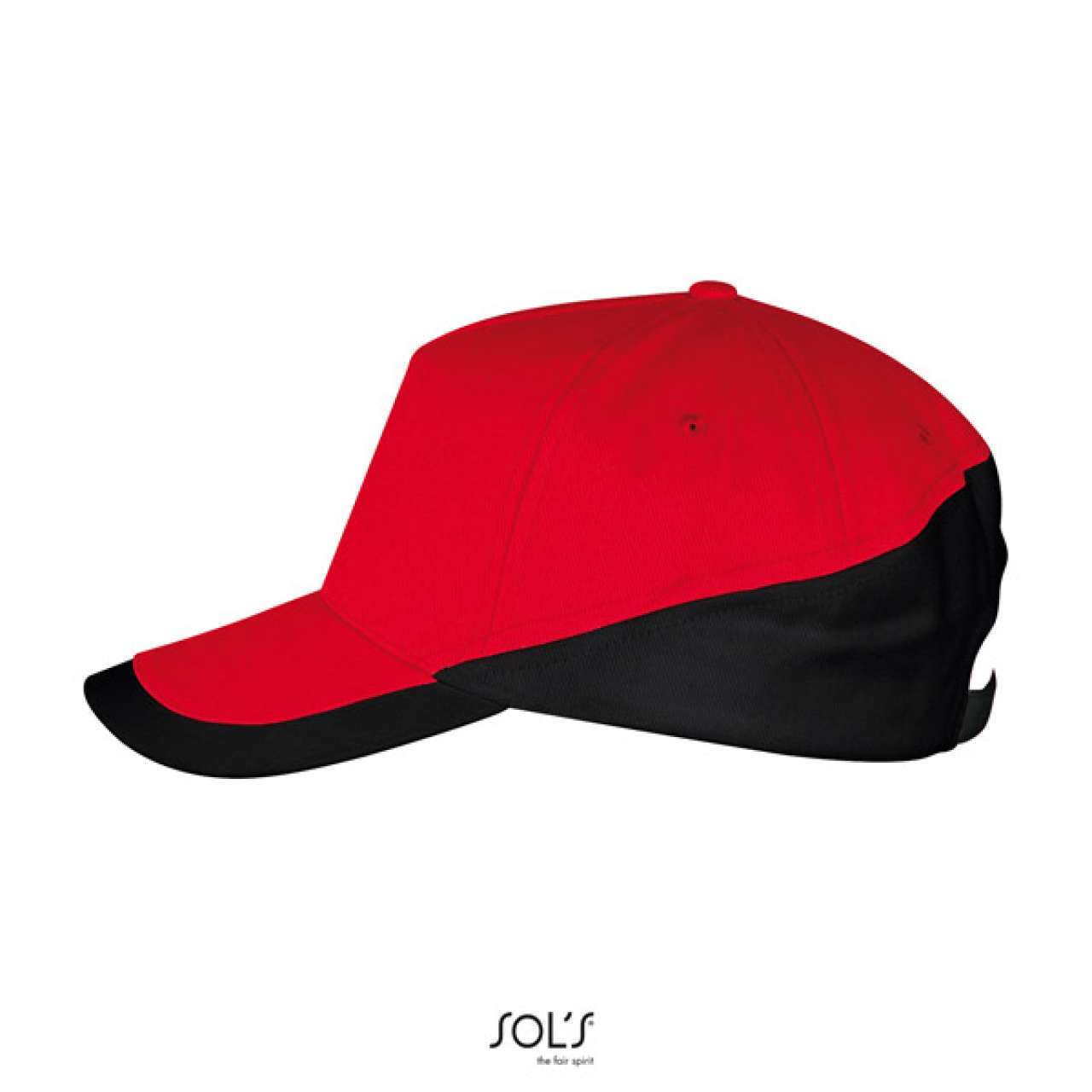 SOL'S BOOSTER - 5 PANEL CONTRASTED CAP - Red/Black - Additional