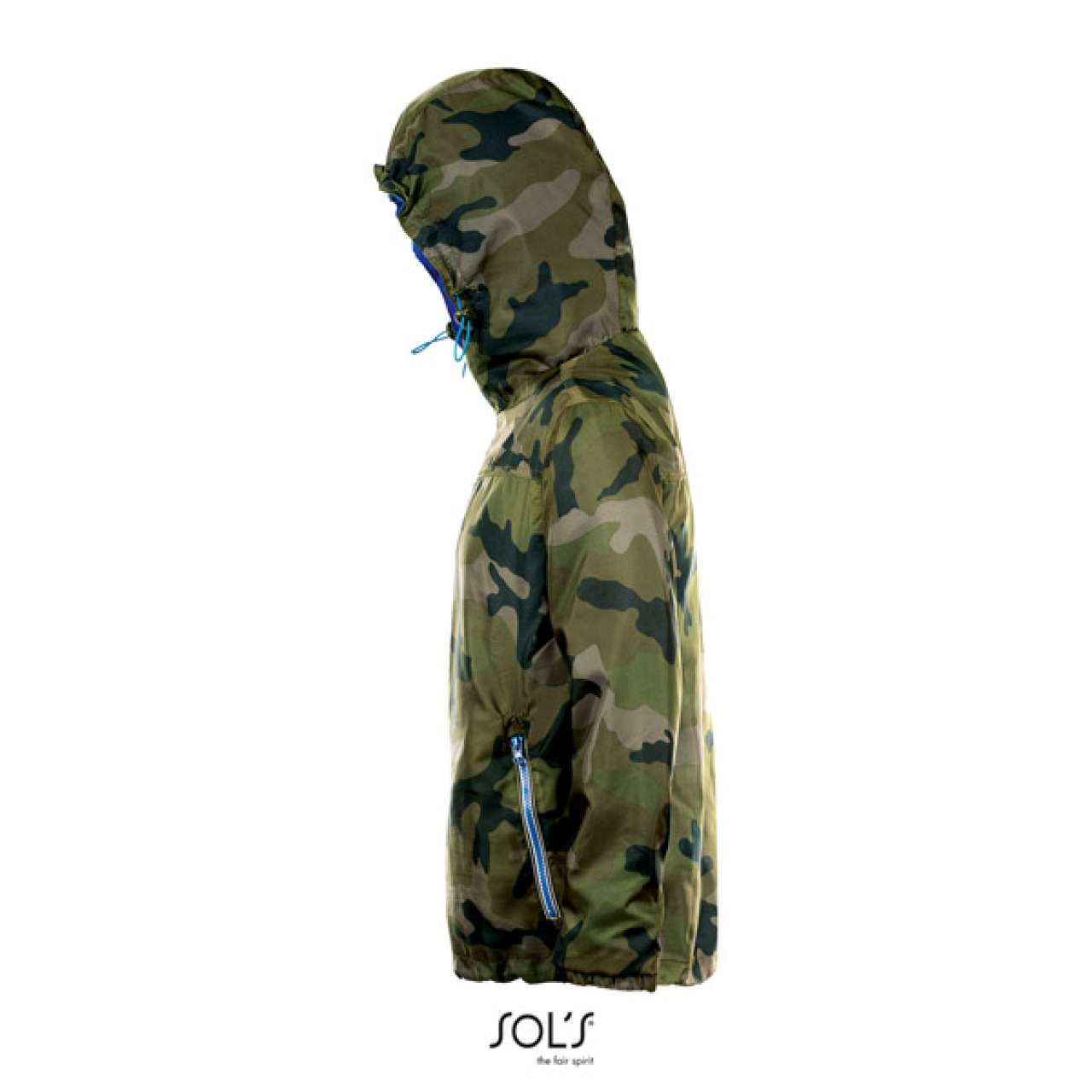 SOL'S SKATE - UNISEX LINED WINDBREAKER - Camo/Royal blue - Additional