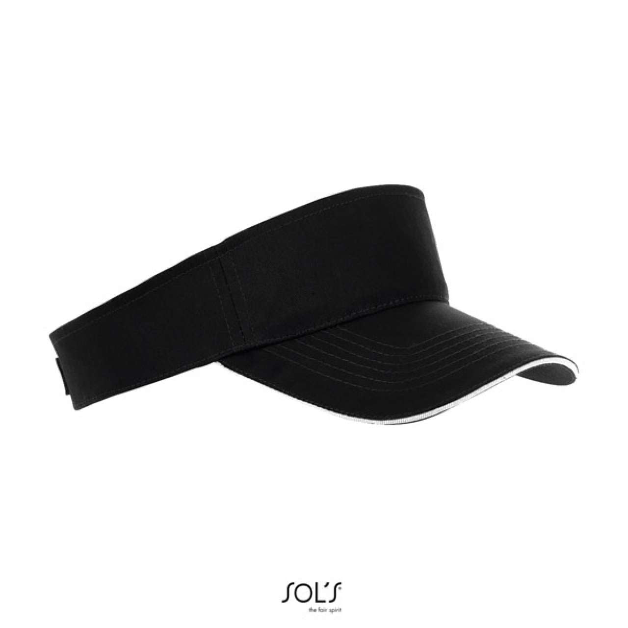 SOL'S ACE - UNISEX VISOR - Black/White - Additional