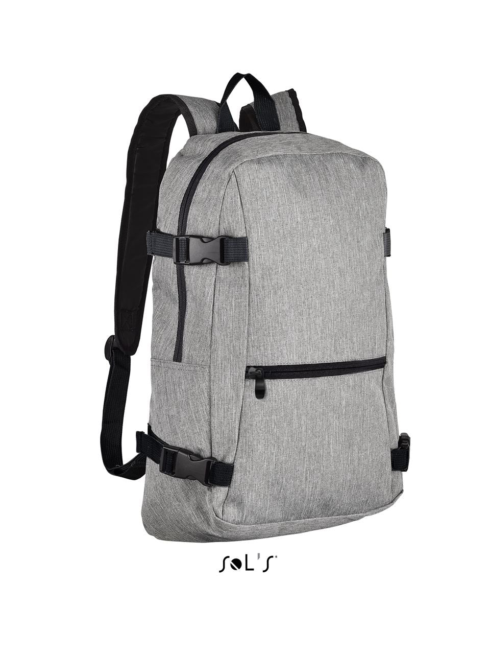 SOL'S WALL STREET - 600D POLYESTER BACKPACK - Grey Melange - Main