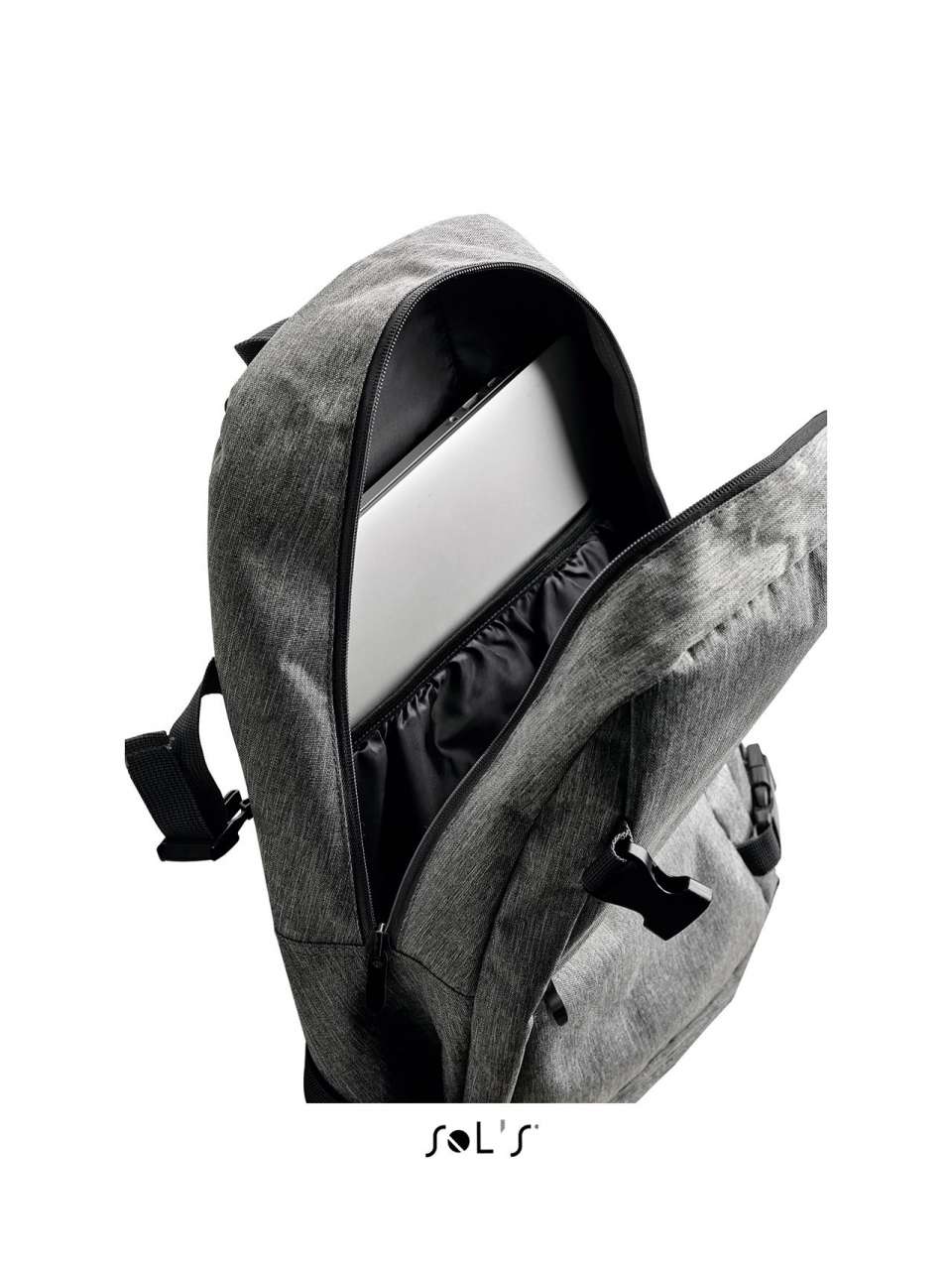 SOL'S WALL STREET - 600D POLYESTER BACKPACK - Grey Melange - Additional