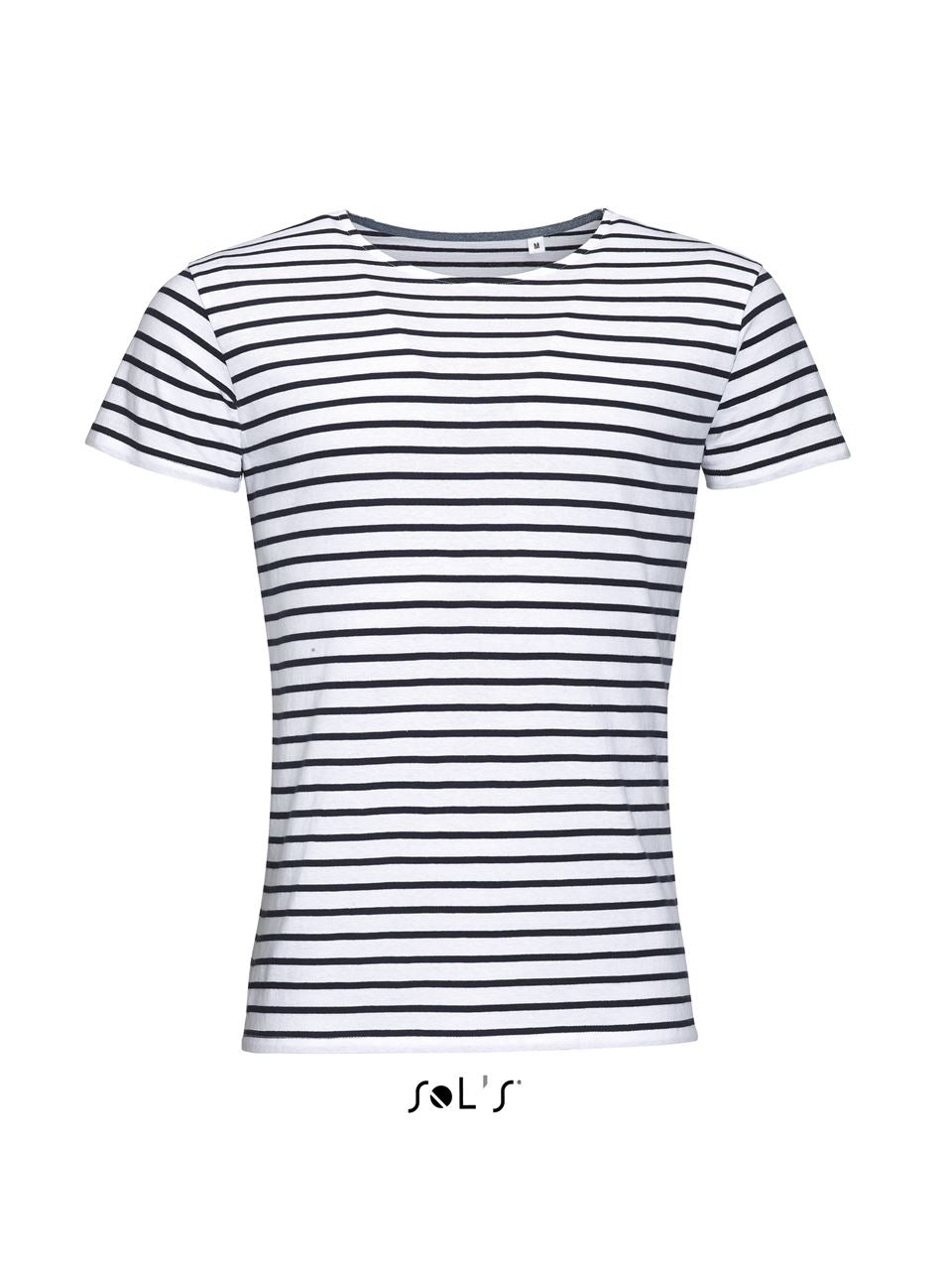 SOL'S MILES MEN - ROUND NECK STRIPED T-SHIRT - White/Navy - Main