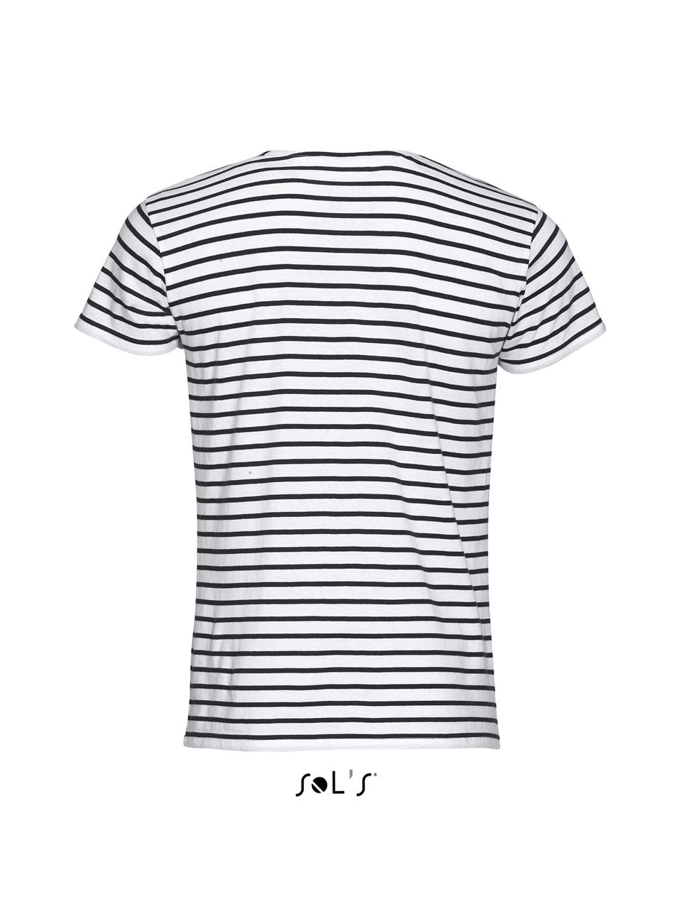 SOL'S MILES MEN - ROUND NECK STRIPED T-SHIRT - White/Navy - Additional