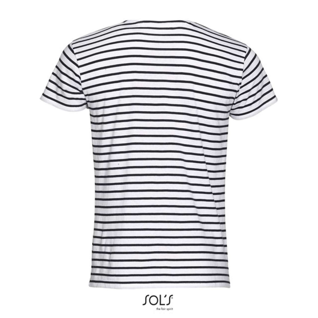SOL'S MILES MEN - ROUND NECK STRIPED T-SHIRT - White/Navy - Additional