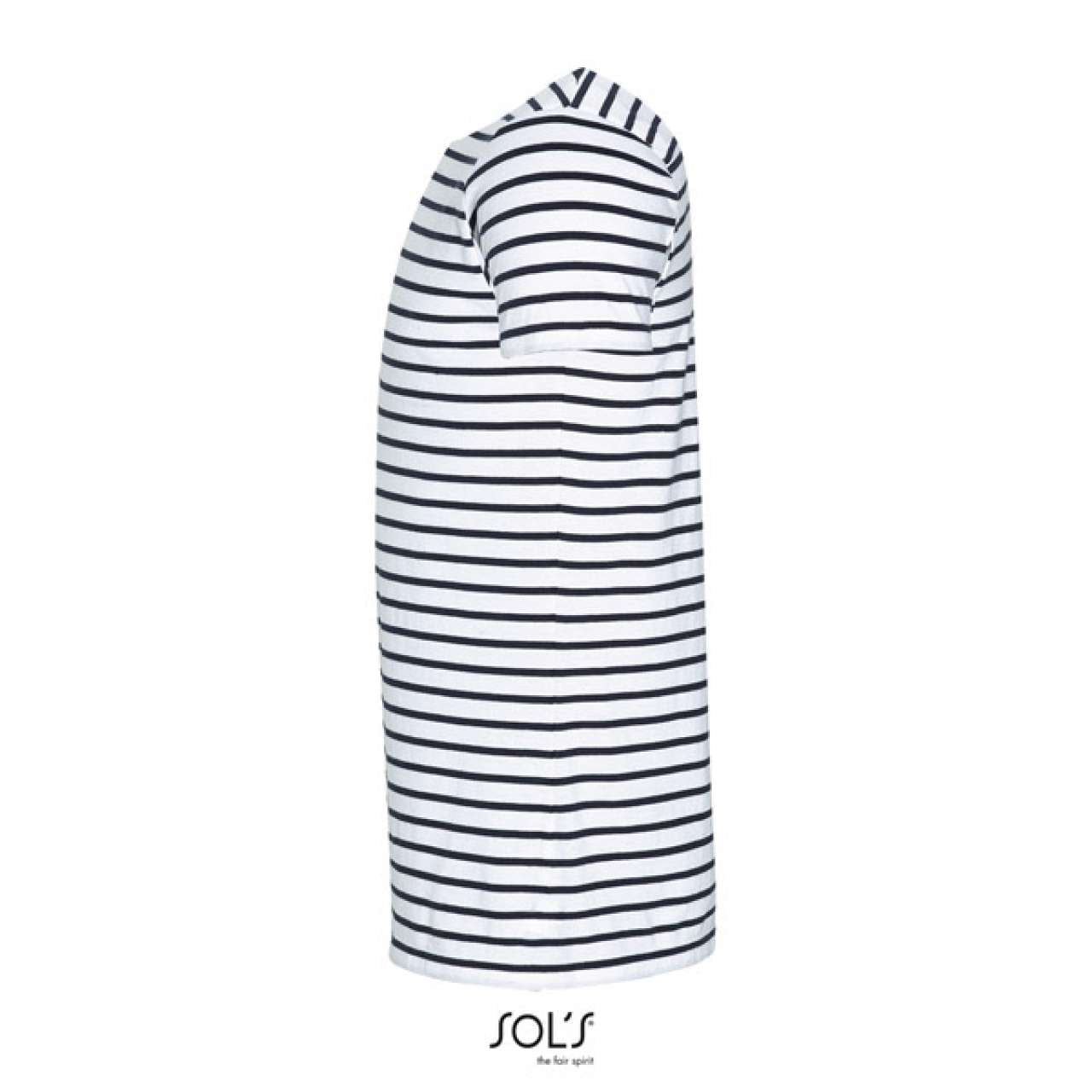 SOL'S MILES MEN - ROUND NECK STRIPED T-SHIRT - White/Navy - Additional