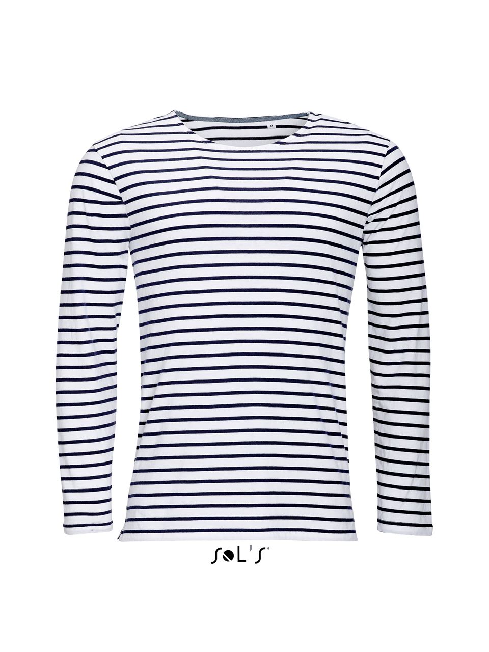 SOL'S MARINE MEN - LONG SLEEVE STRIPED T-SHIRT - White/Navy - Main