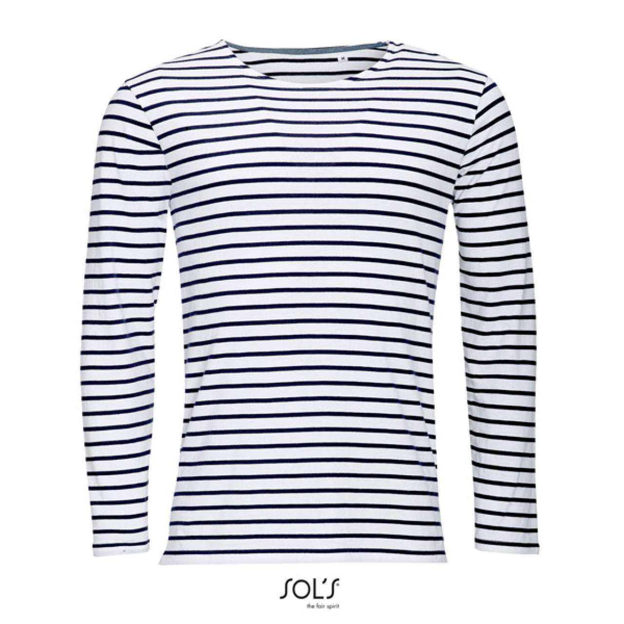 SOL'S MARINE MEN - LONG SLEEVE STRIPED T-SHIRT - White/Navy - Additional