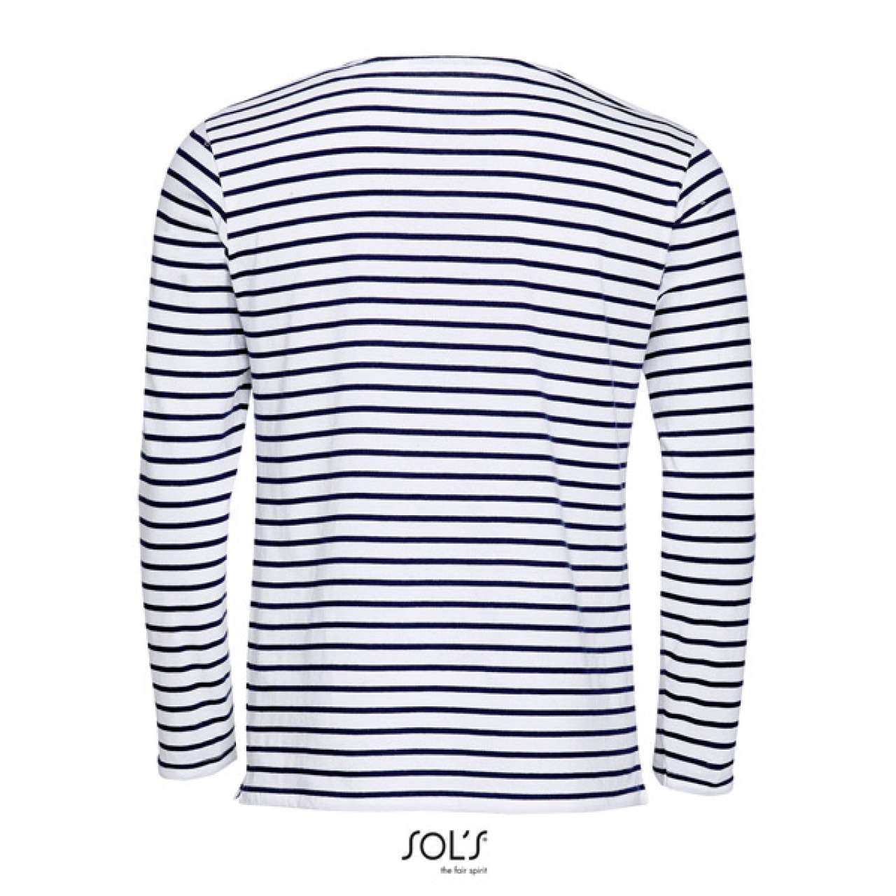 SOL'S MARINE MEN - LONG SLEEVE STRIPED T-SHIRT - White/Navy - Additional