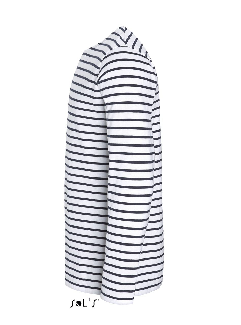 SOL'S MARINE MEN - LONG SLEEVE STRIPED T-SHIRT - White/Navy - Additional