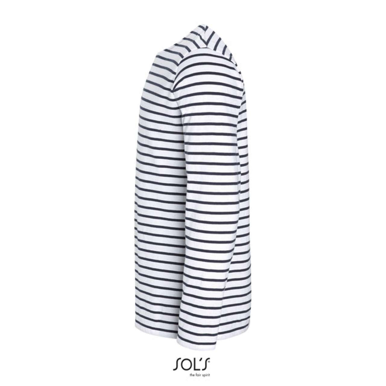 SOL'S MARINE MEN - LONG SLEEVE STRIPED T-SHIRT - White/Navy - Additional