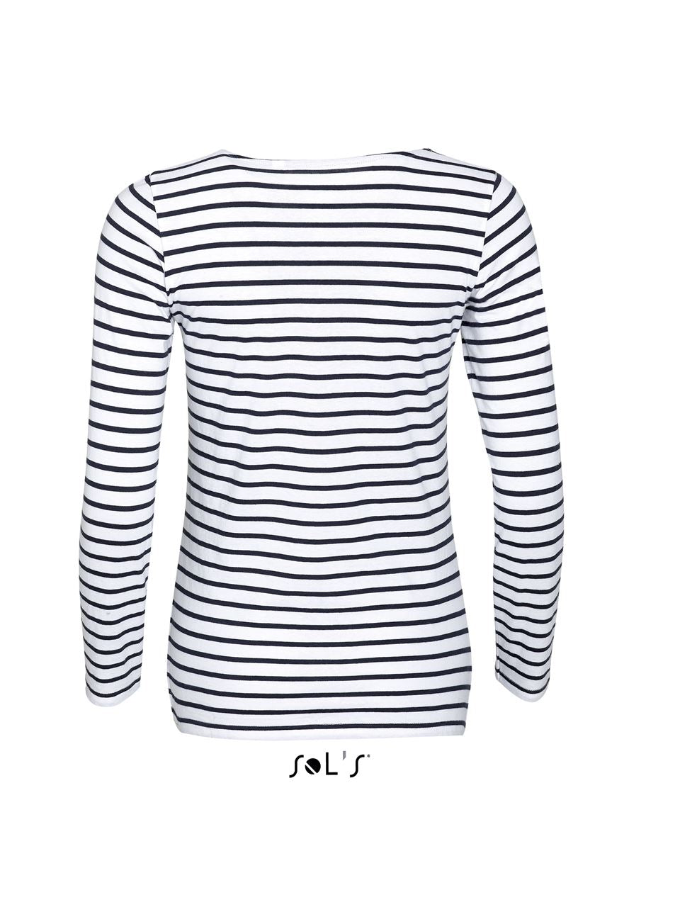 SOL'S MARINE WOMEN - LONG SLEEVE STRIPED T-SHIRT - White/Navy - Additional