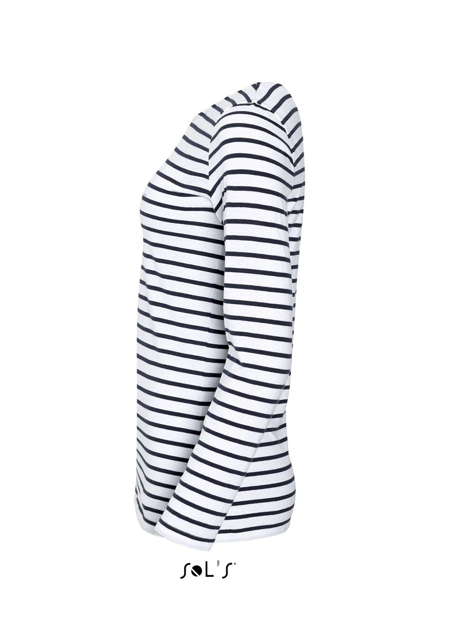 SOL'S MARINE WOMEN - LONG SLEEVE STRIPED T-SHIRT - White/Navy - Additional